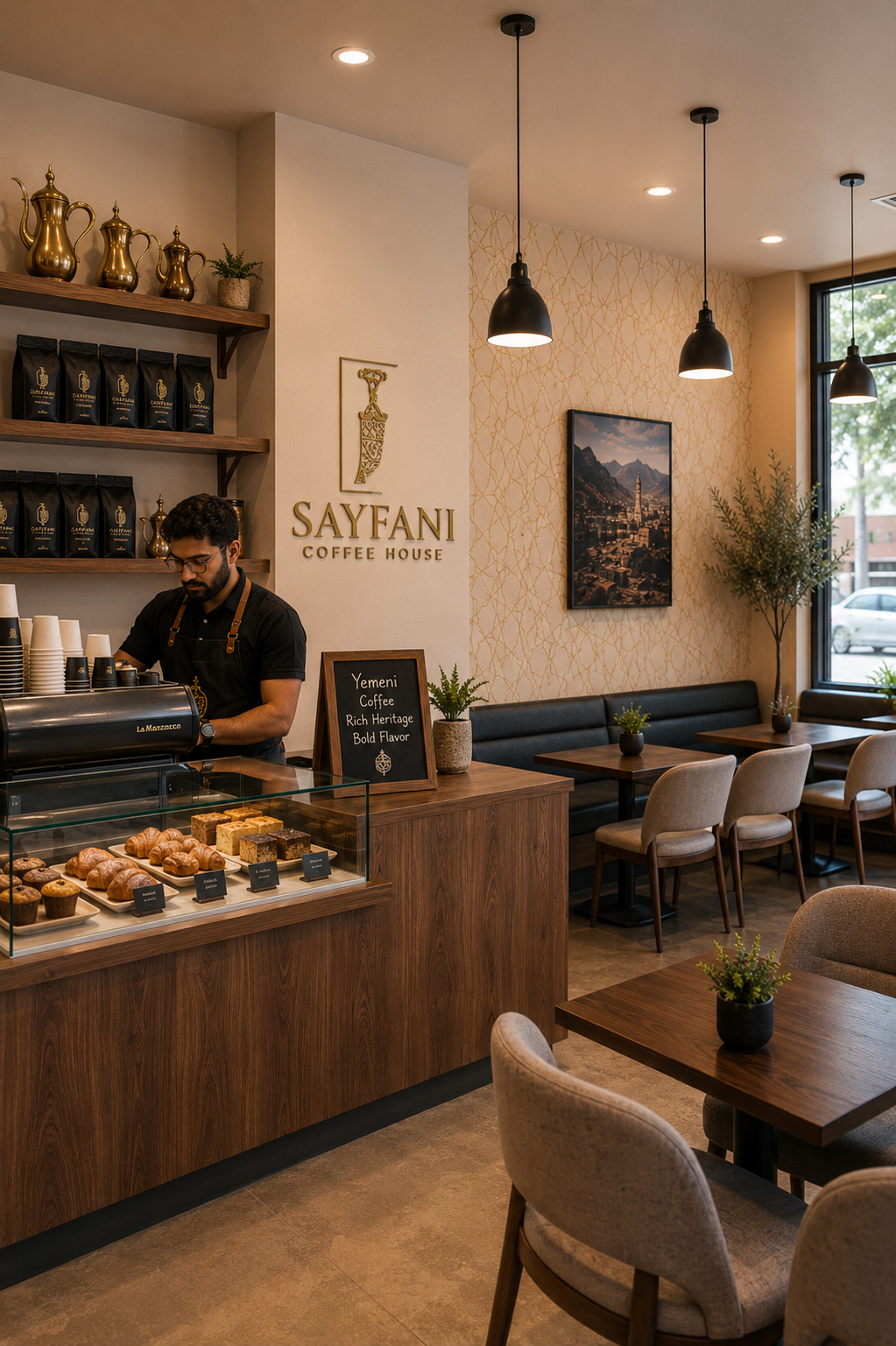 Inside Sayfani Coffee House — a warm, welcoming Yemeni specialty café in Coppell, TX